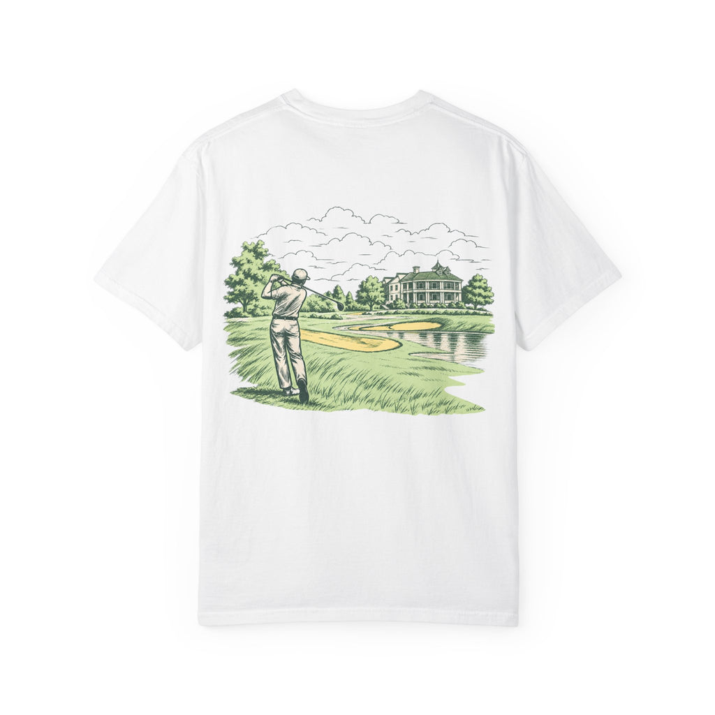 Saturday Golf Club T‑Shirt — Vintage Golf Course Illustration Tee — product photo