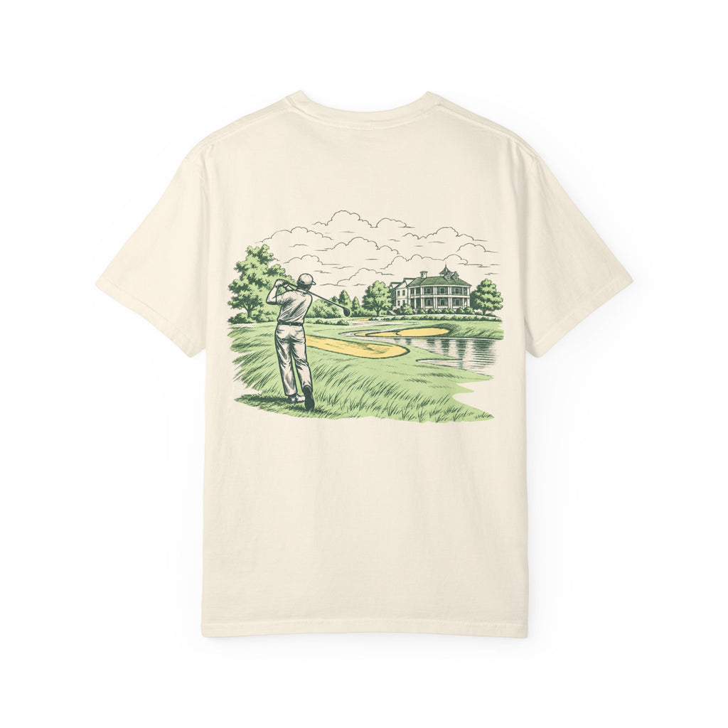 Saturday Golf Club T‑Shirt — Vintage Golf Course Illustration Tee — product photo