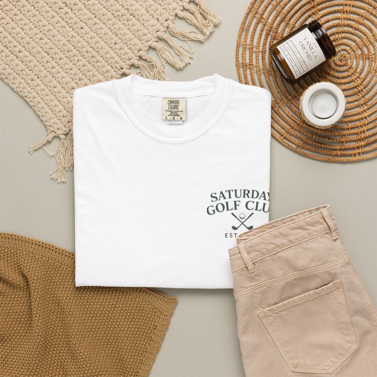 Saturday Golf Club T‑Shirt — Vintage Golf Course Illustration Tee — product photo