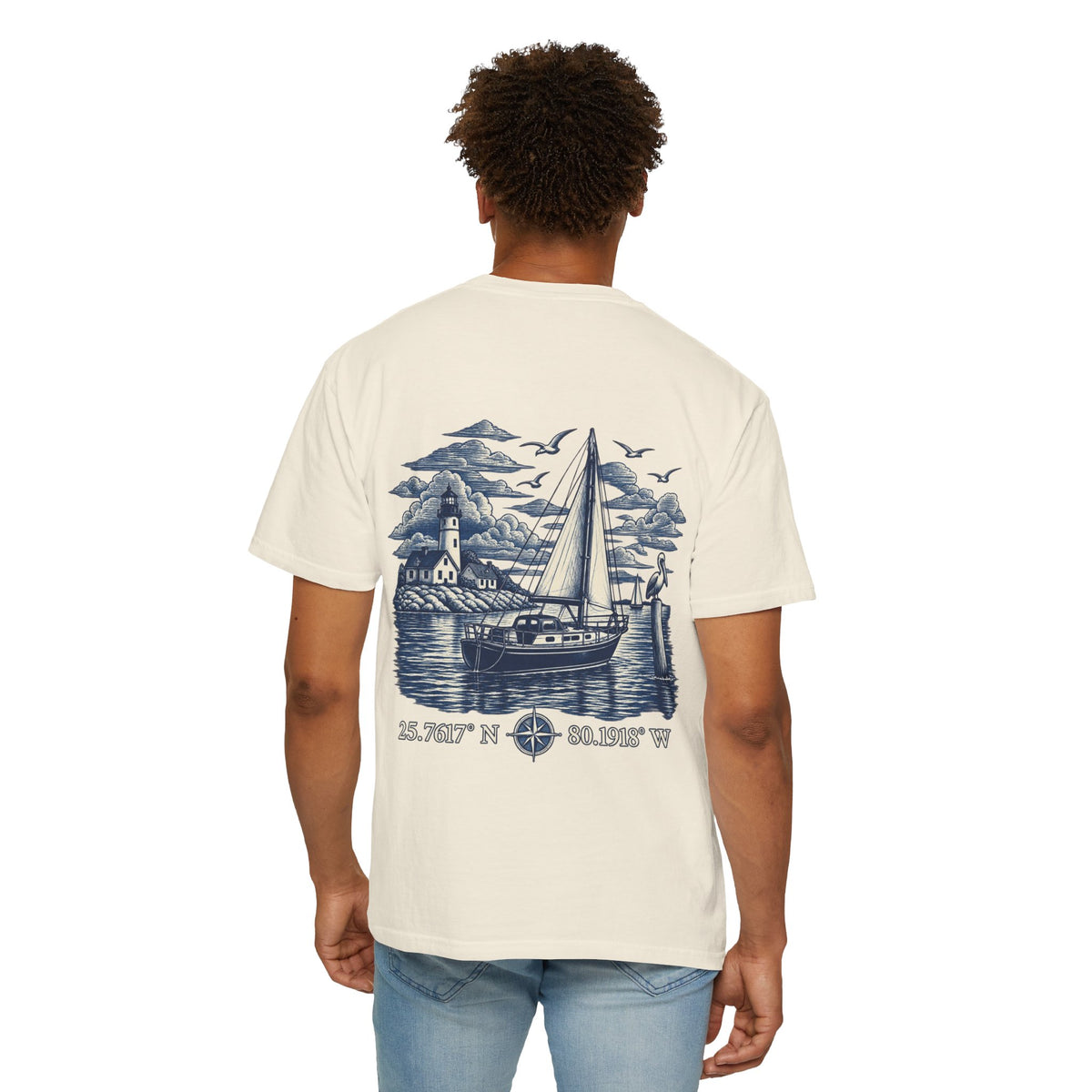 Saturday Yacht Club Sailboat T-Shirt — Nautical Vintage Harbor Graphic Tee — product photo