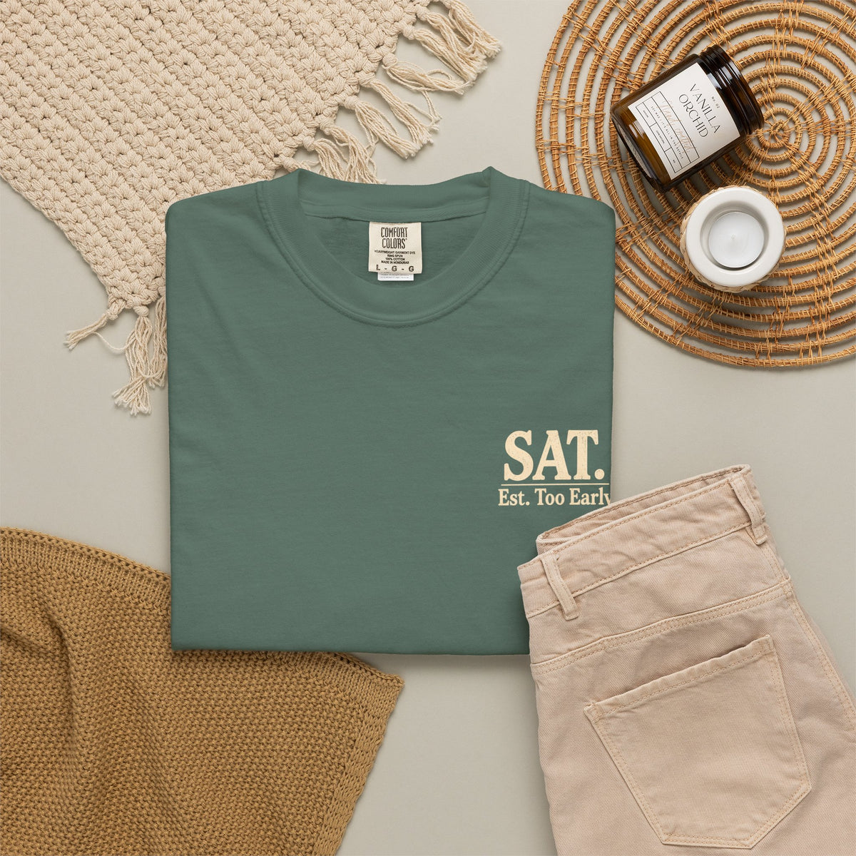 T-Shirt — "Saturday Started Thursday" Beach Sunset Tee — product photo