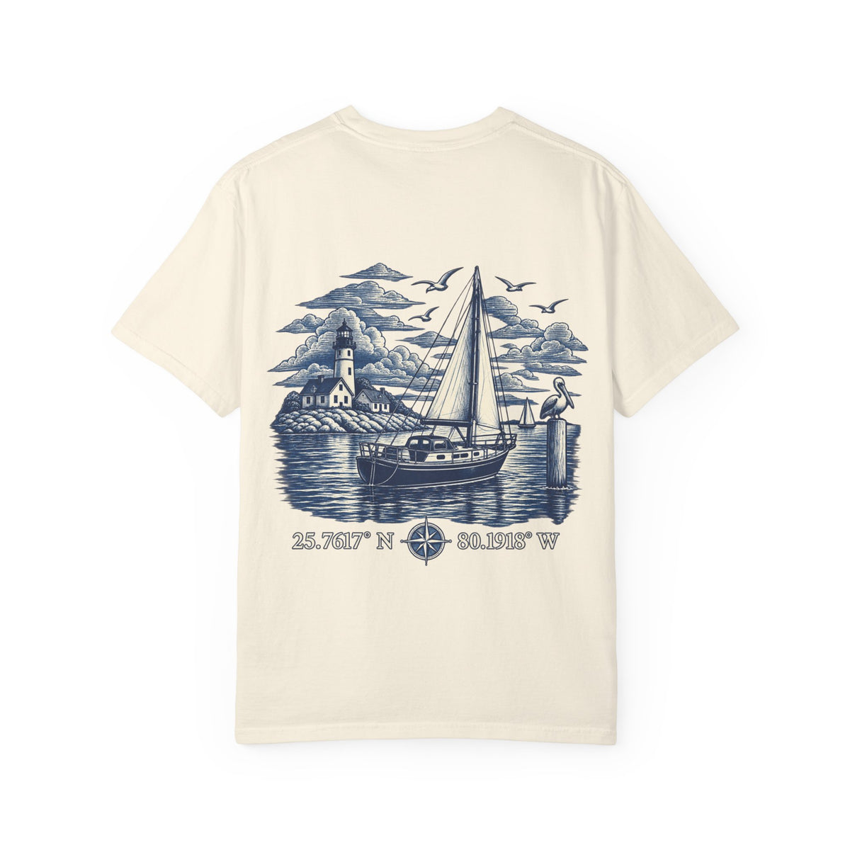 Saturday Yacht Club Sailboat T-Shirt — Nautical Vintage Harbor Graphic Tee — product photo