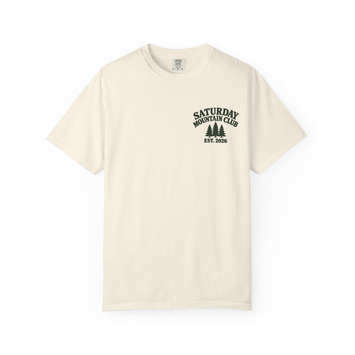 Saturday Mountain Club Camping T-Shirt — Vintage Nighttime Campfire Tee — Ivory colorway