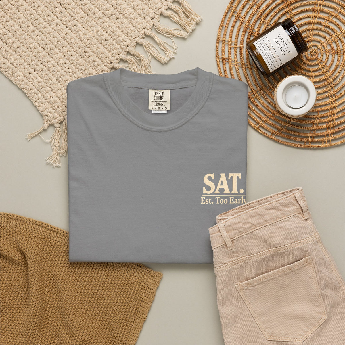 T-Shirt — "Saturday Started Thursday" Beach Sunset Tee — product photo