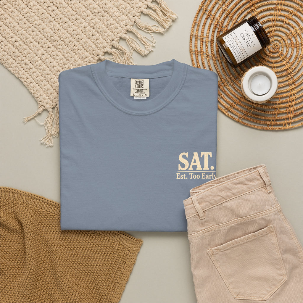T-Shirt — "Saturday Started Thursday" Beach Sunset Tee — product photo