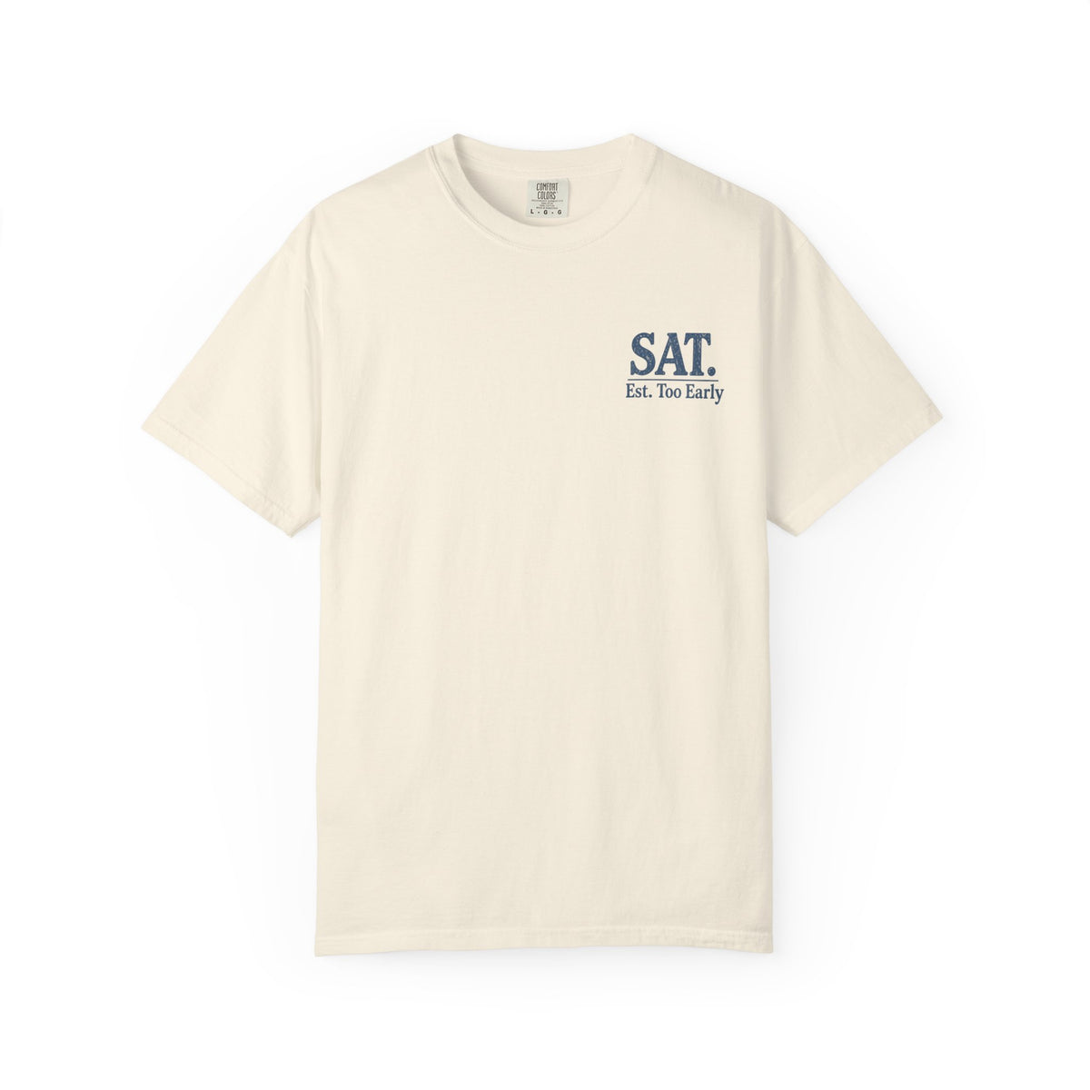 T-Shirt — "Saturday Started Thursday" Beach Sunset Tee — Ivory colorway