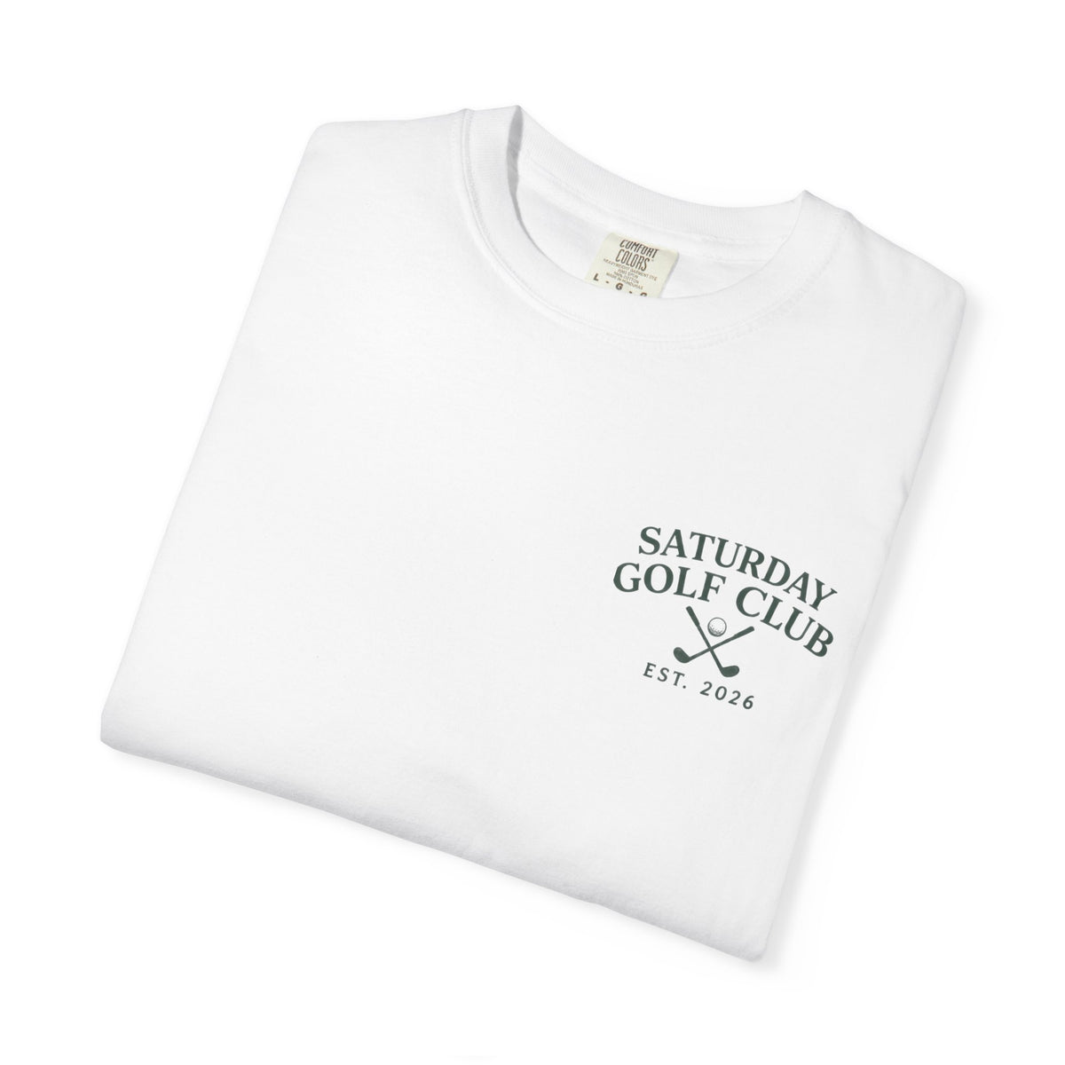 Saturday Golf Club T‑Shirt — Vintage Golf Course Illustration Tee — product photo