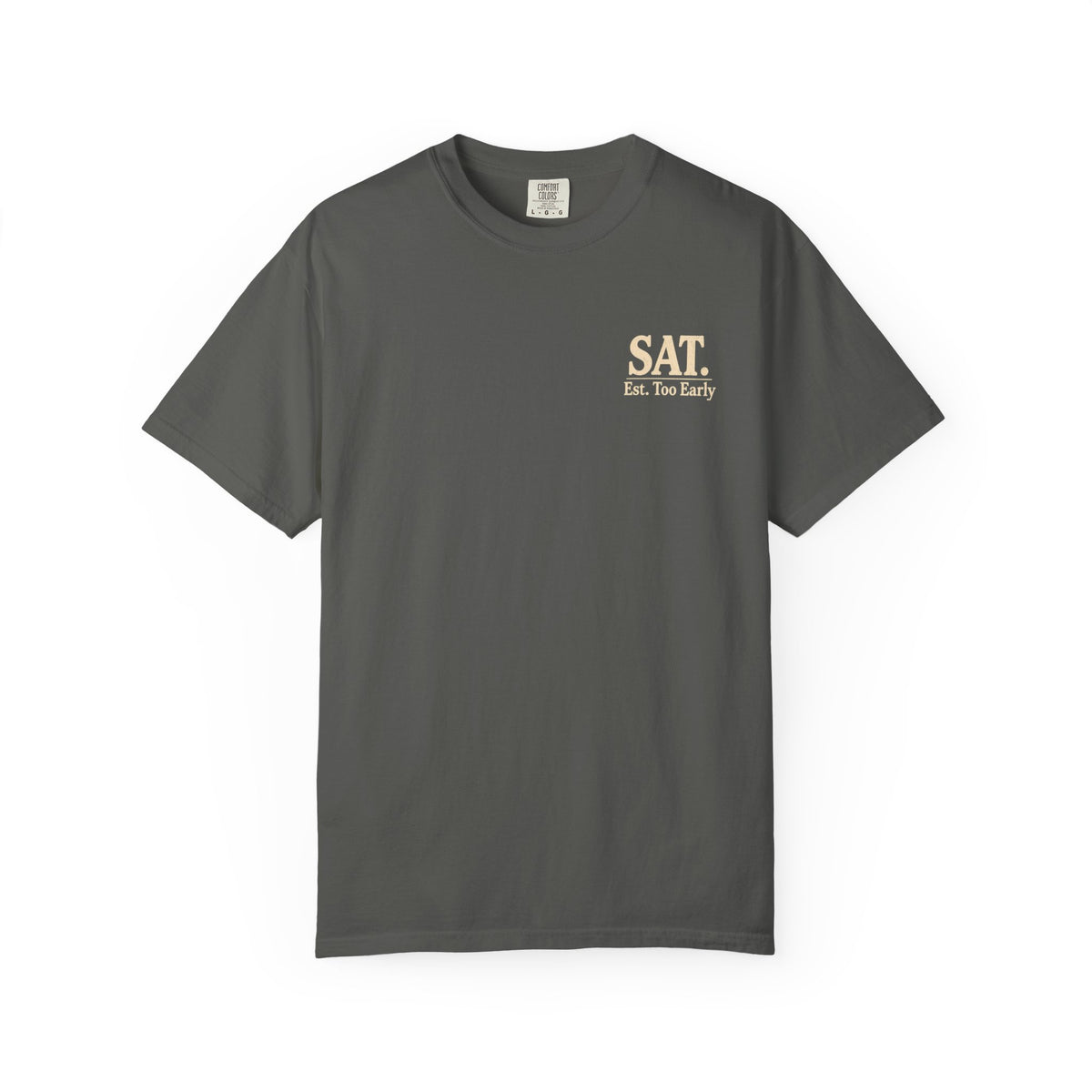 T-Shirt — "Saturday Started Thursday" Beach Sunset Tee — Pepper colorway