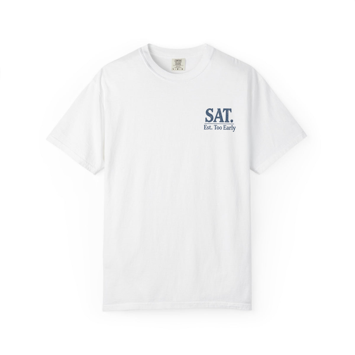 T-Shirt — "Saturday Started Thursday" Beach Sunset Tee — White colorway