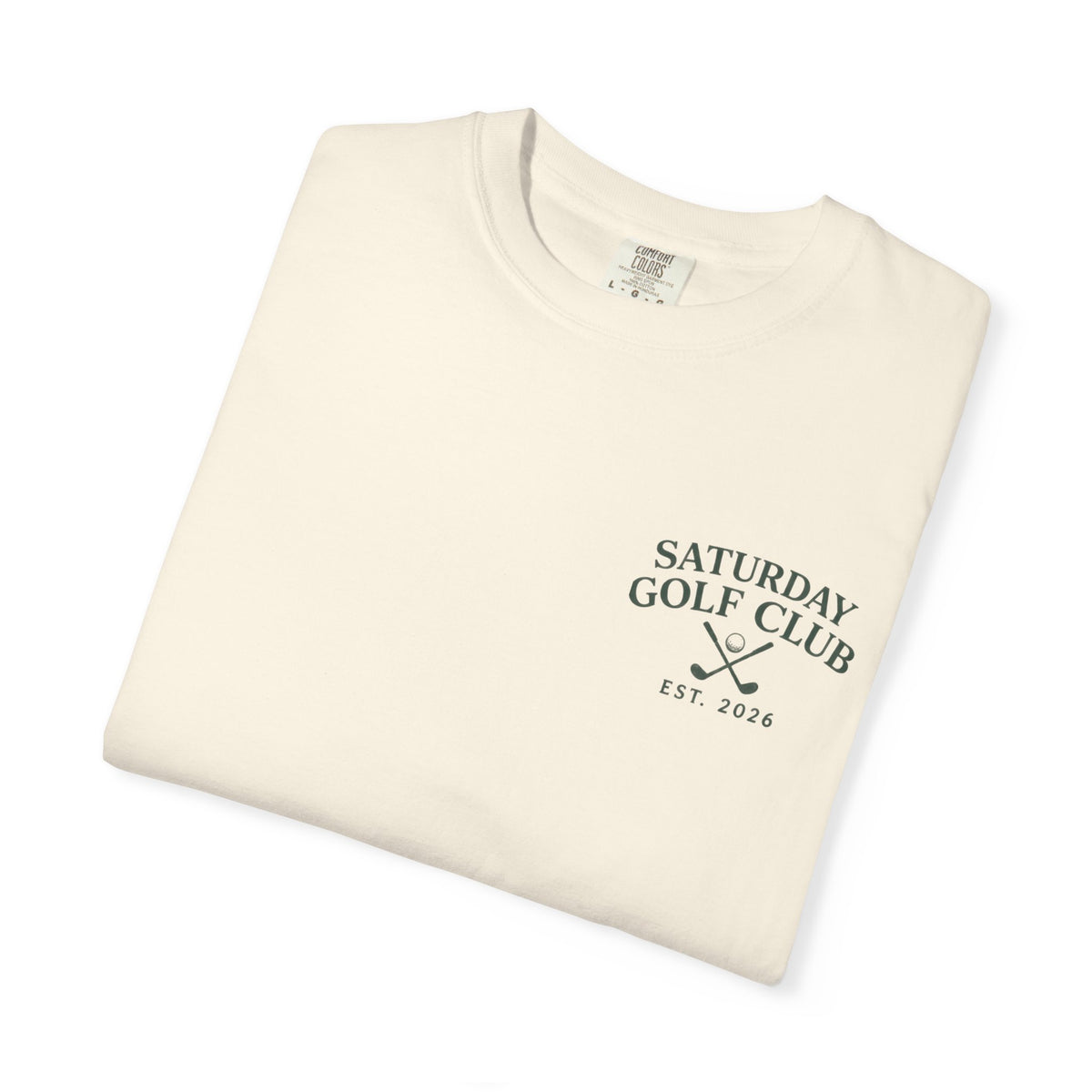 Saturday Golf Club T‑Shirt — Vintage Golf Course Illustration Tee — product photo