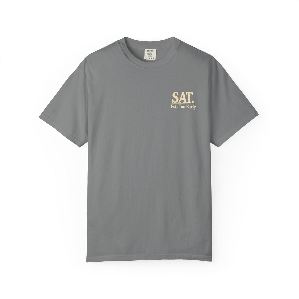 T-Shirt — "Saturday Started Thursday" Beach Sunset Tee — Grey colorway
