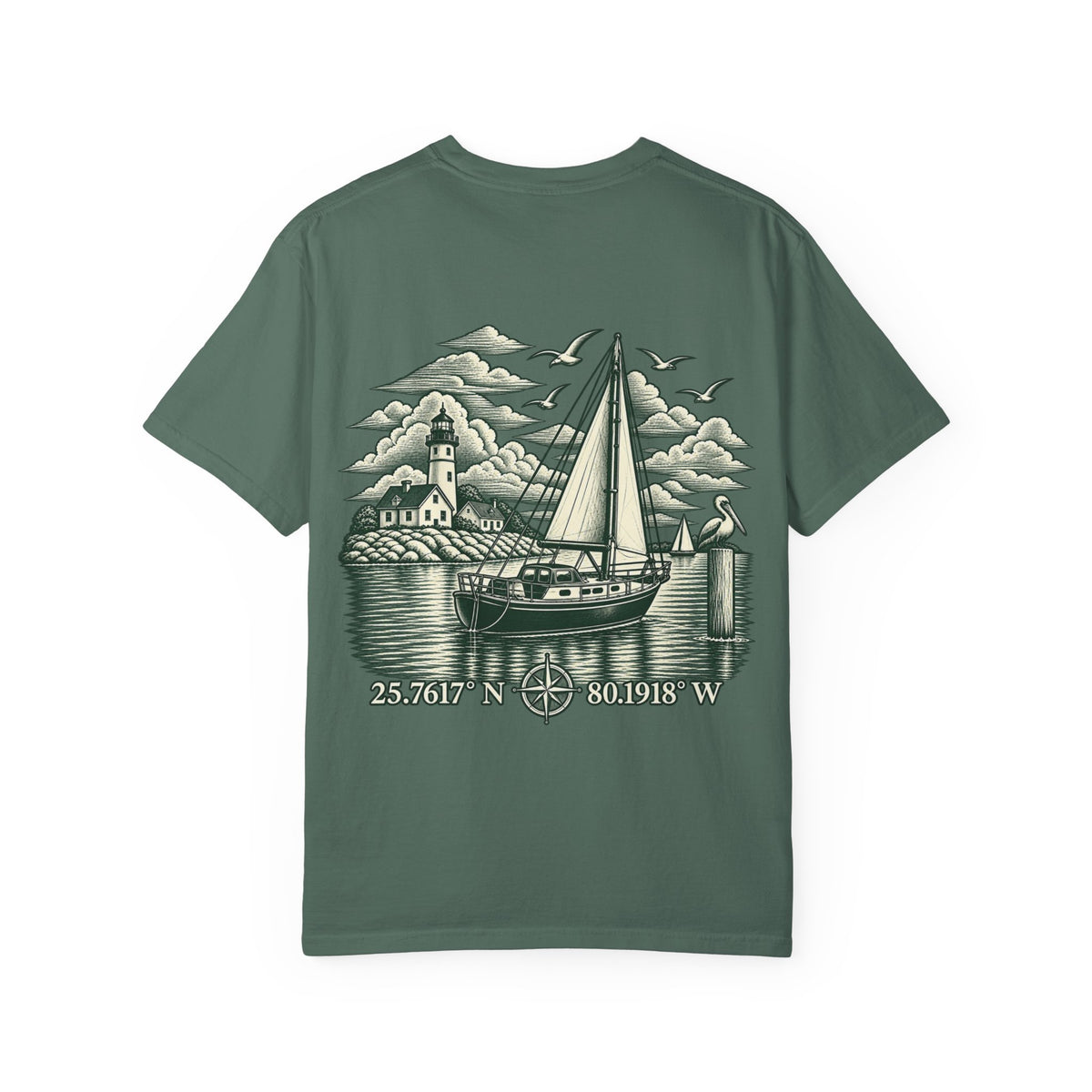Saturday Yacht Club Sailboat T-Shirt — Nautical Vintage Harbor Graphic Tee — product photo