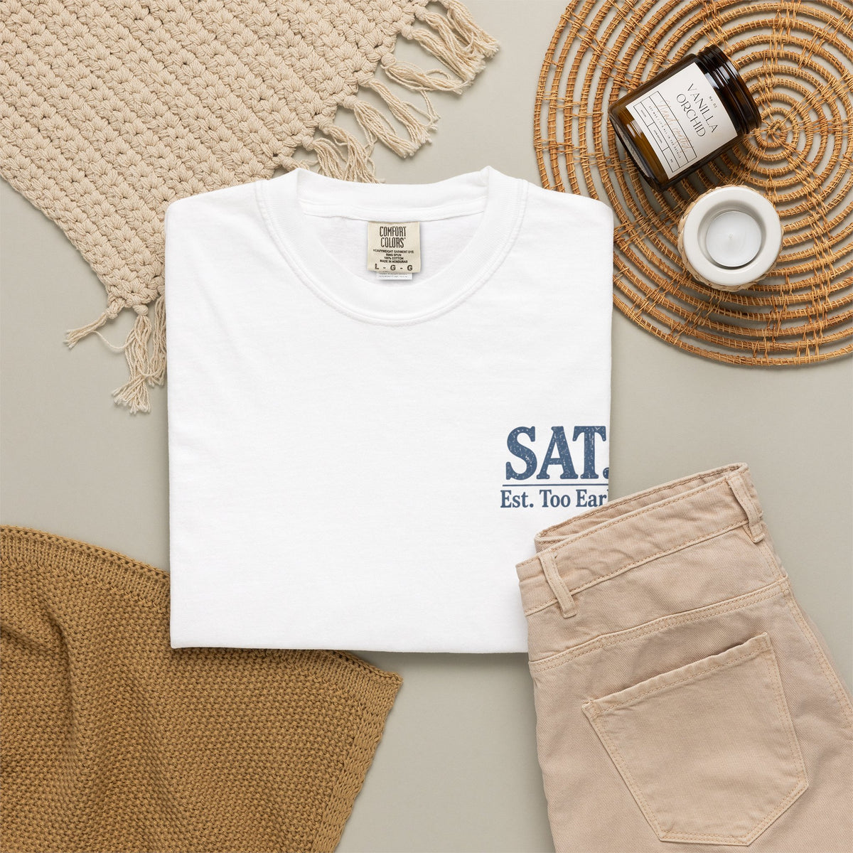 T-Shirt — "Saturday Started Thursday" Beach Sunset Tee — product photo