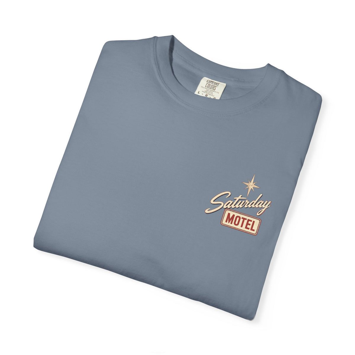 Saturday Motel T-Shirt — Vintage Roadside Sign Retro Tee — product photo